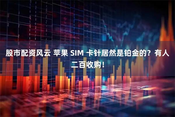 股市配资风云 苹果 SIM 卡针居然是铂金的？有人二百收购！