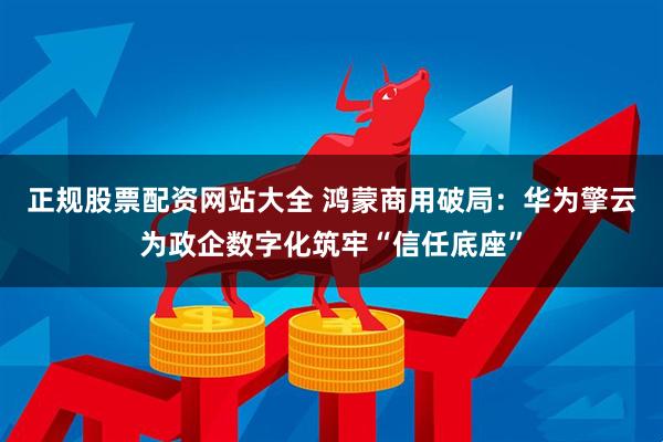 正规股票配资网站大全 鸿蒙商用破局：华为擎云为政企数字化筑牢“信任底座”